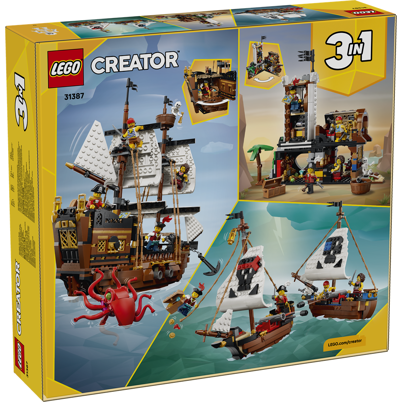 LEGO Creator 31387 Ikonisk piratskib <DIV STYLE="background-color:#FFFF00"><SPAN STYLE="color:#006600"><CENTER><B>Ordre med dette produkt<BR>sendes 1. juni</B></CENTER><SPAN STYLE="color:#FFFFFF"></DIV>