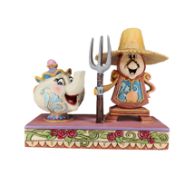 Disney Jim Shore 6002813 <BR> Mrs. Potts & Cogsworth <BR> "Workin Round The Clock"