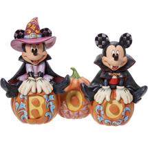 Disney Jim Shore 6013052 <BR> Mickey & Minnie Mouse, Boo Pumpkins
