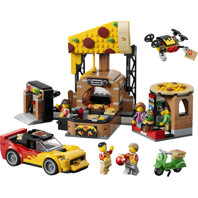 LEGO City 60496 Pizzeria med udbringningsfartøjer <DIV STYLE="background-color:#FFFF00"><SPAN STYLE="color:#006600"><CENTER><B>Ordre med dette produkt<BR>sendes 1. juni</B></CENTER><SPAN STYLE="color:#FFFFFF"></DIV>