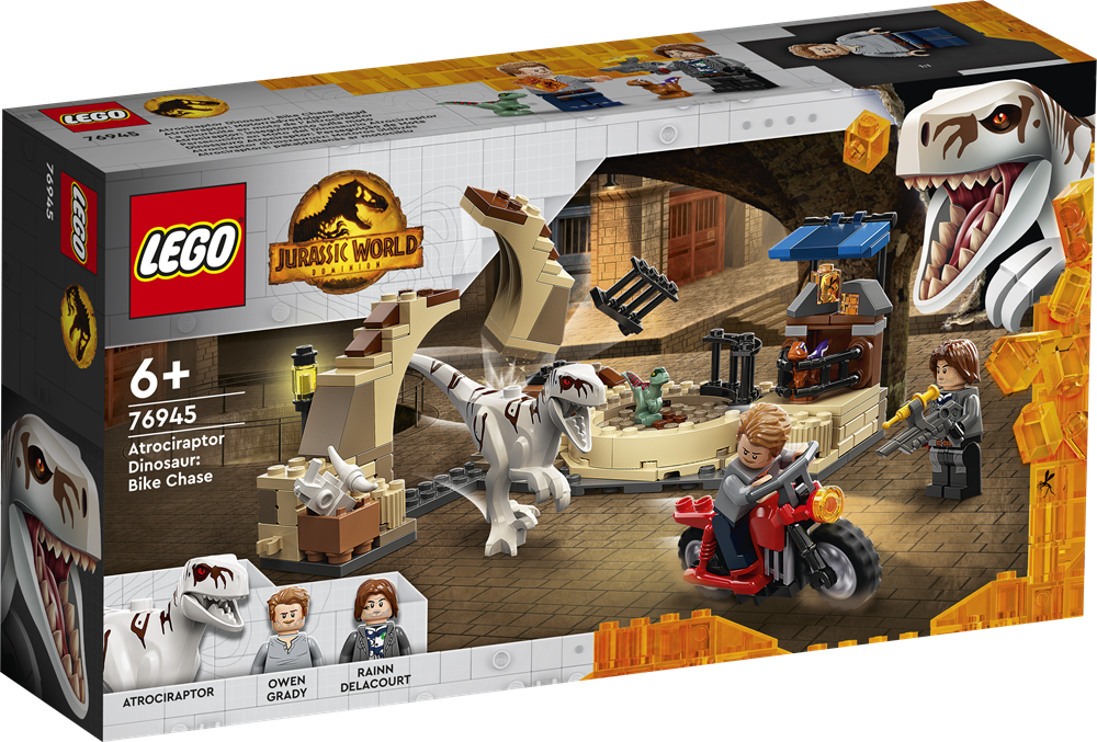 LEGO Jurassic World 76945 Atrociraptor-dinosaur: motorcykeljagt