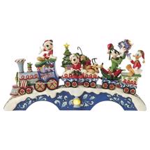 Disney Jim Shore 6014996 <BR> Mickey & friends train. m/ lys og otte skønne julemelodier