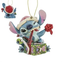 Disney Jim Shore 6017545 <BR> Stitch Unwrapping Gift Hanging Ornament