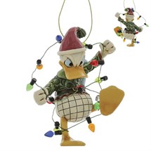 Disney Jim Shore 6017548 <BR> Donald in X-mas Lights Hanging Ornament